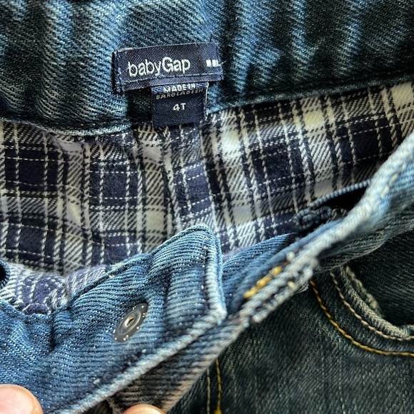 GAP Blue Relaxed Fit Jeans Plaid Lined 4T - Picture 3 of 6